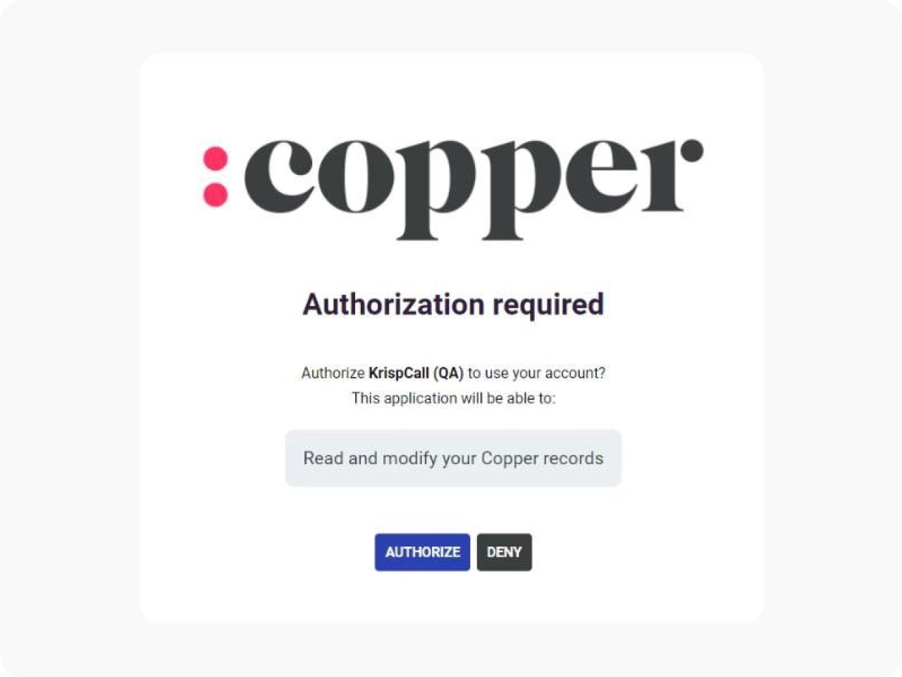 Authorize to Copper KrispCallxCopper img