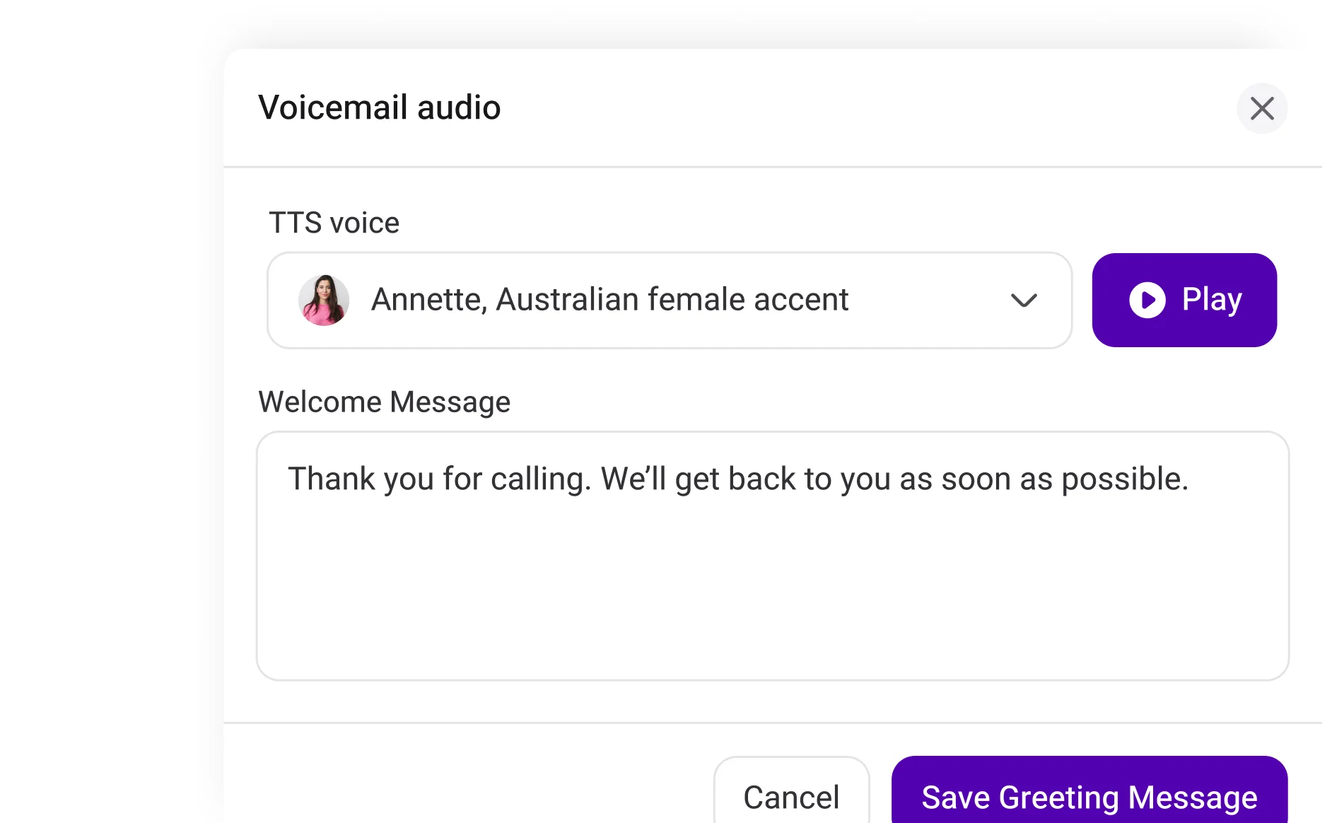 Voicemail Greeting